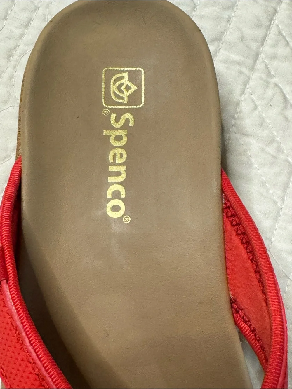 Spenco Red Cork Wedge Flip-Flop Sandals